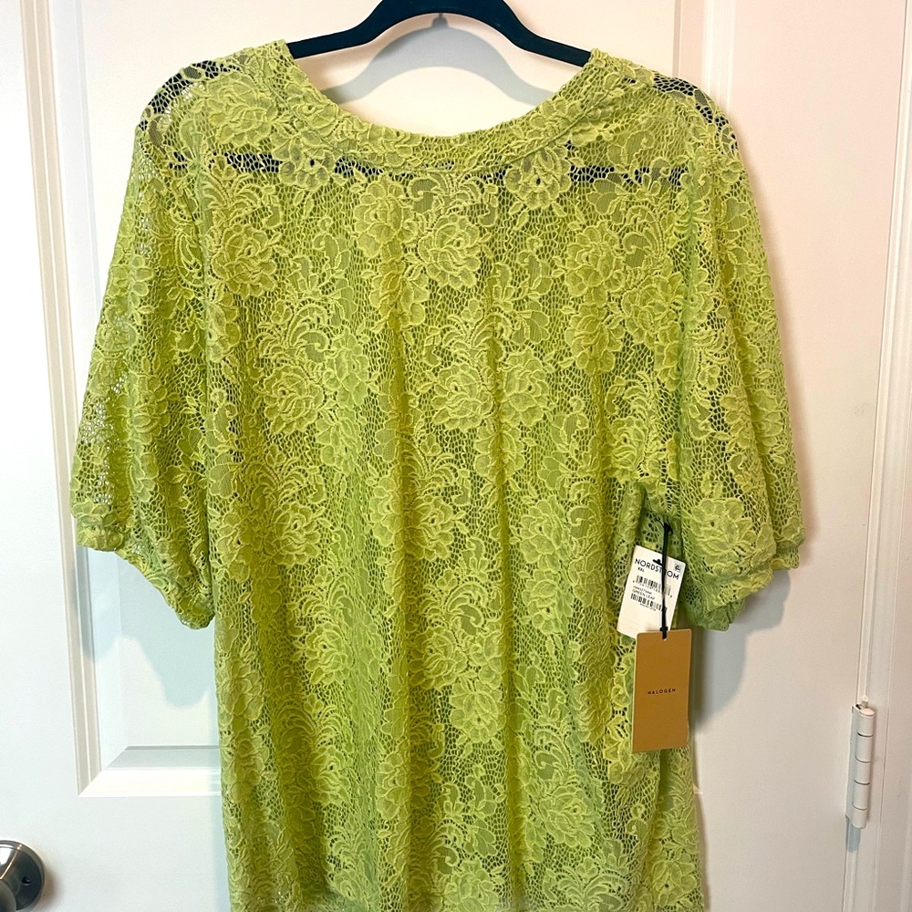 Halogen Green Boxy Oversized Blouse